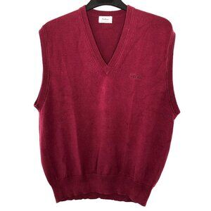 Vintage Titleist Men's Cotton Sweater Vest Extra Large Cranberry Red Golf Vest